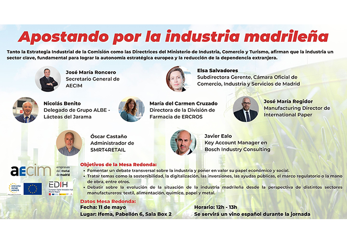 Foto AECIM organiza la mesa redonda “Apostando por la Industria Madrileña”